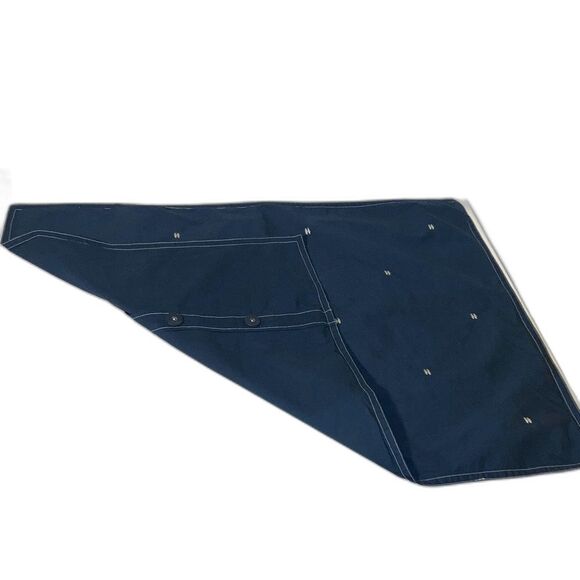 WEST ELM Navy Blue White Embroidered Stitching Nautical Pillow Sham Standard - Picture 1 of 8